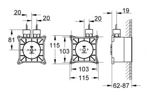 PARTE EMPOTRADA PARA MODULO LUCES RAINSHOWER F-SERIES GROHE